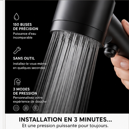 AquaLyria™ | Pommeau de Douche Filtrant Haute Pression